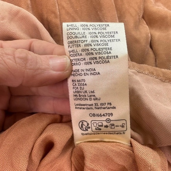 Free People Estella Long Sleeve Velvet Mini Dress Rose Pearl XS NWT - Picture 7 of 16